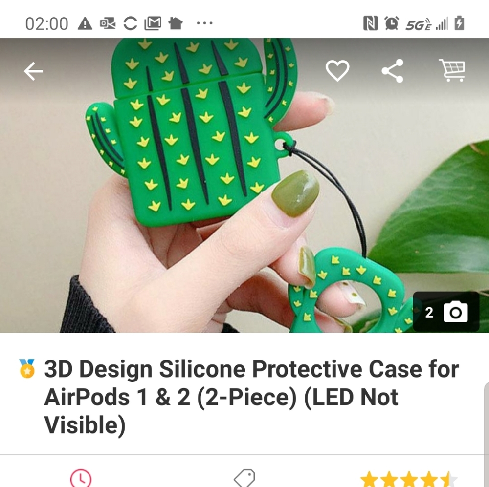 Air Pods 1 and 2 Cactus Case..New